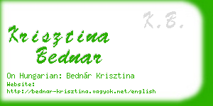 krisztina bednar business card