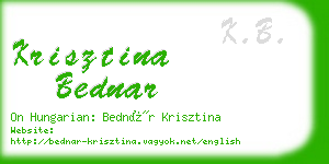 krisztina bednar business card